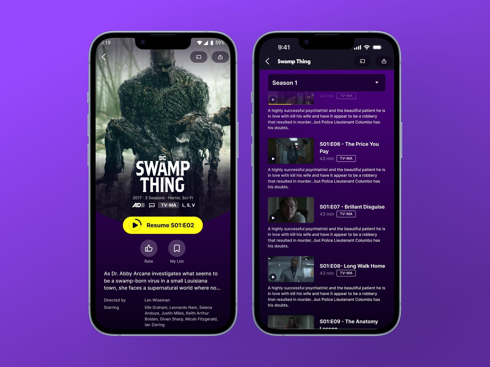 Tubi’s Mobile Detail Page