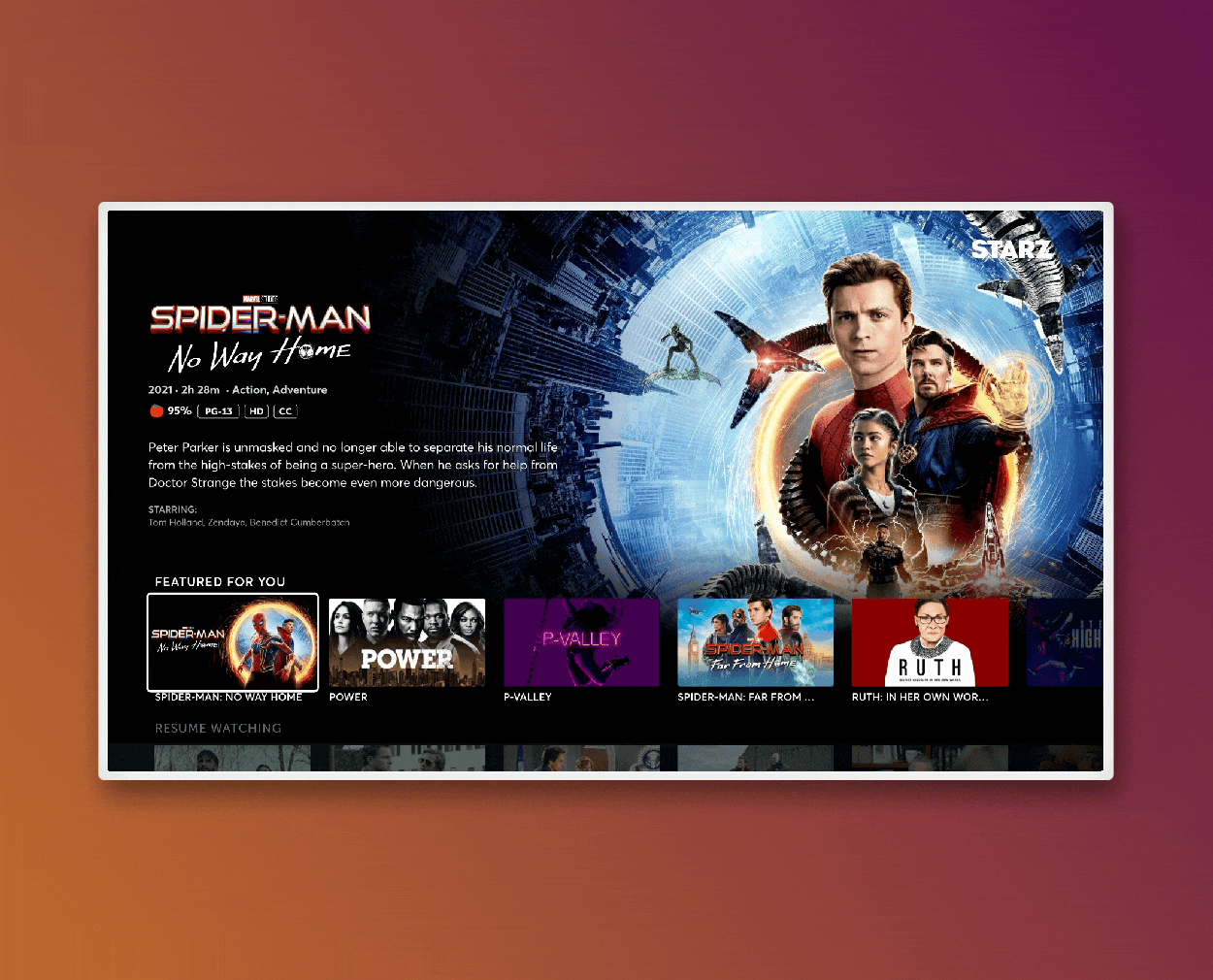 STARZ OTT Redesign
