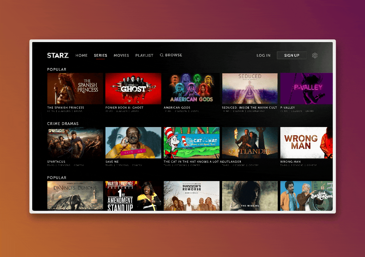 STARZ OTT Redesign