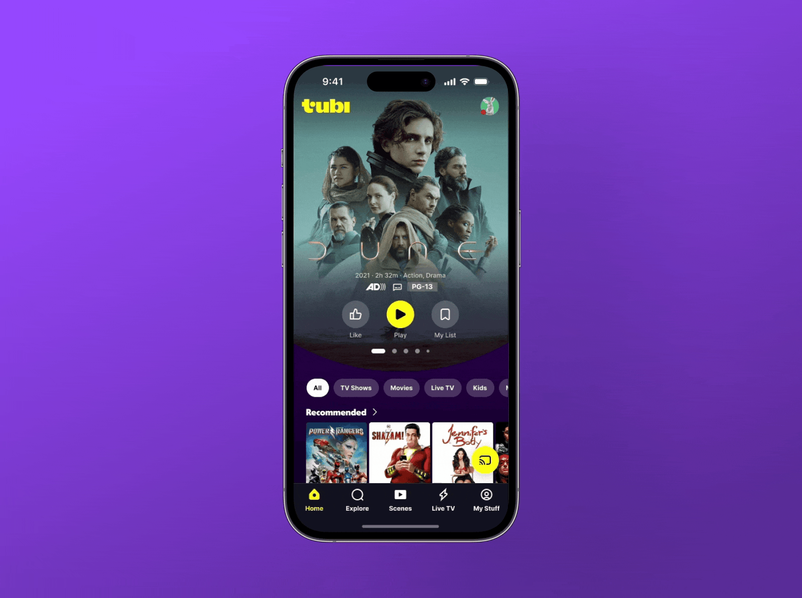 Tubi’s Mobile Detail Page